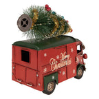 Kerstdecoratie Beeld Bus 21x10x17 cm Rood Metaal