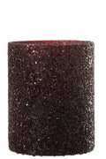 J-Line lantaarn Glitter - glas - bordeaux - groot