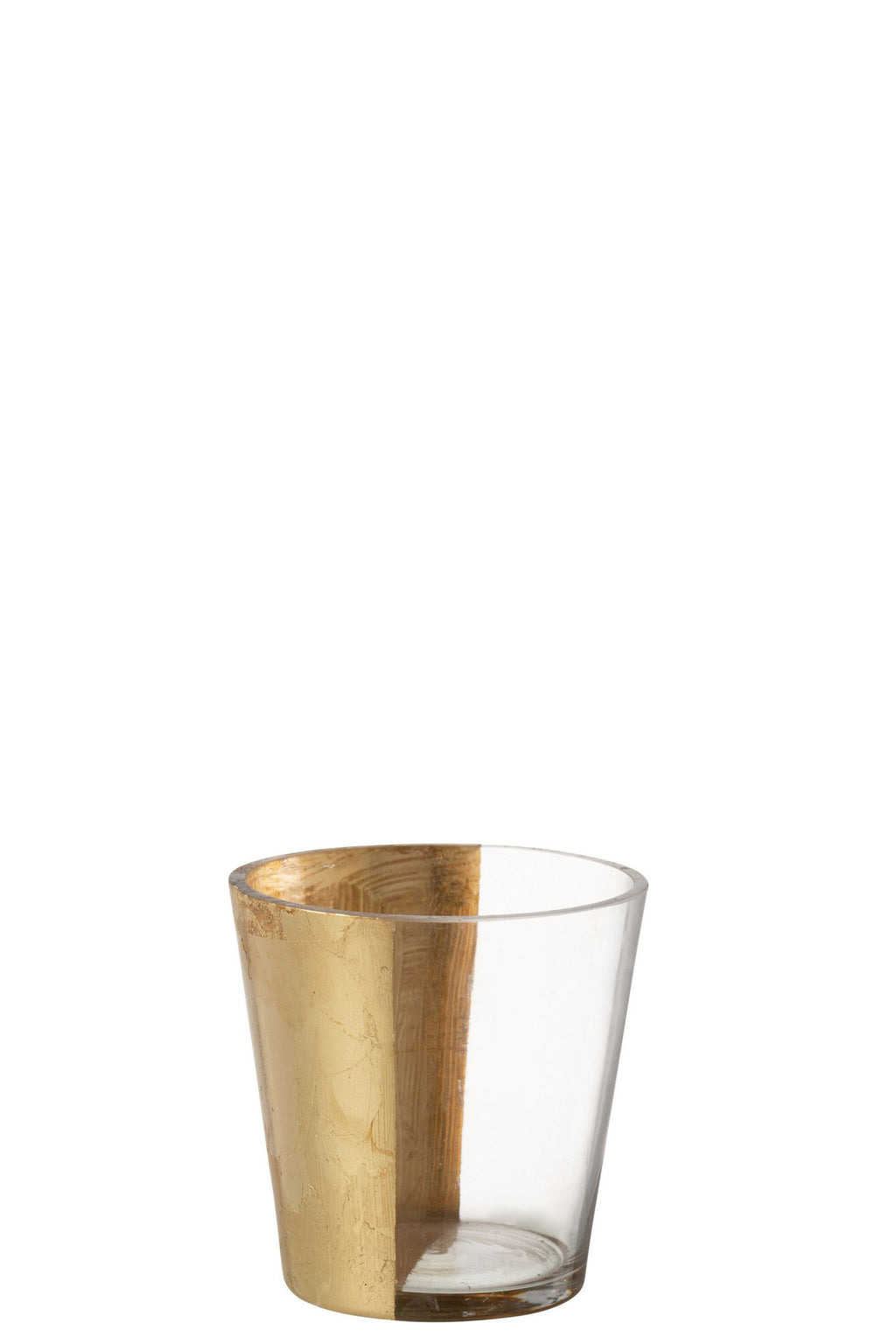 J-Line windlicht boe - glas - transparant/goud - small