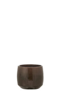 J-Line bloempot Boord - keramiek - groen - small - Ø 14.5 cm