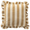 Dutch Decor Bella - Kussen 45x45 cm - Gestreept - Ruchesrand - Irish Cream - Beige