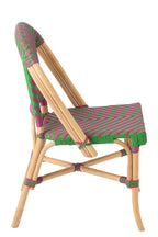 J-Line stoel Ego - riet - roze/groen