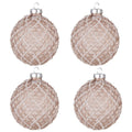 Kerstbal Set van 4 Ø 8 cm Bruin Glas Kerstdecoratie