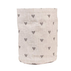 Broodmand Ø 15x16 cm Beige Grijs Katoen Hartjes