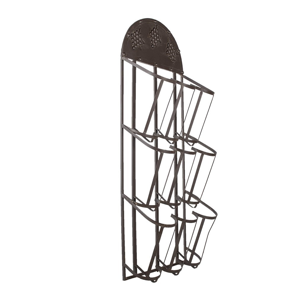 Wijnrek 30x18x83 cm Zwart Metaal Flessenrek