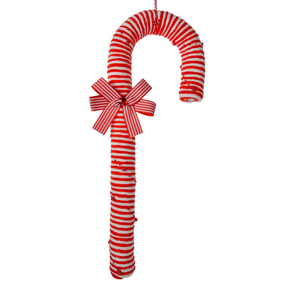 Kersthanger Zuurstok 56 cm Rood Wit Kunststof