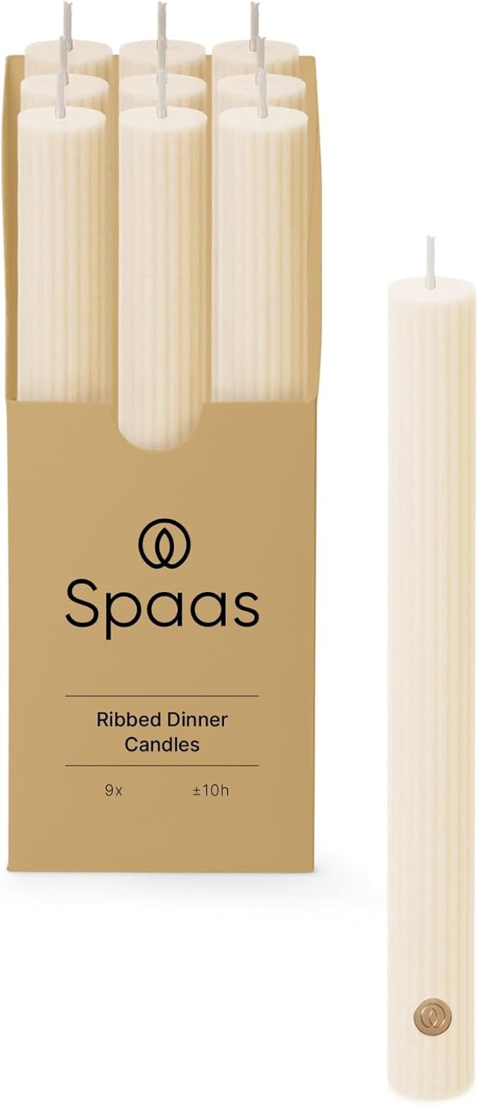 Ribbed dinerkaars 9 stuks ivoor