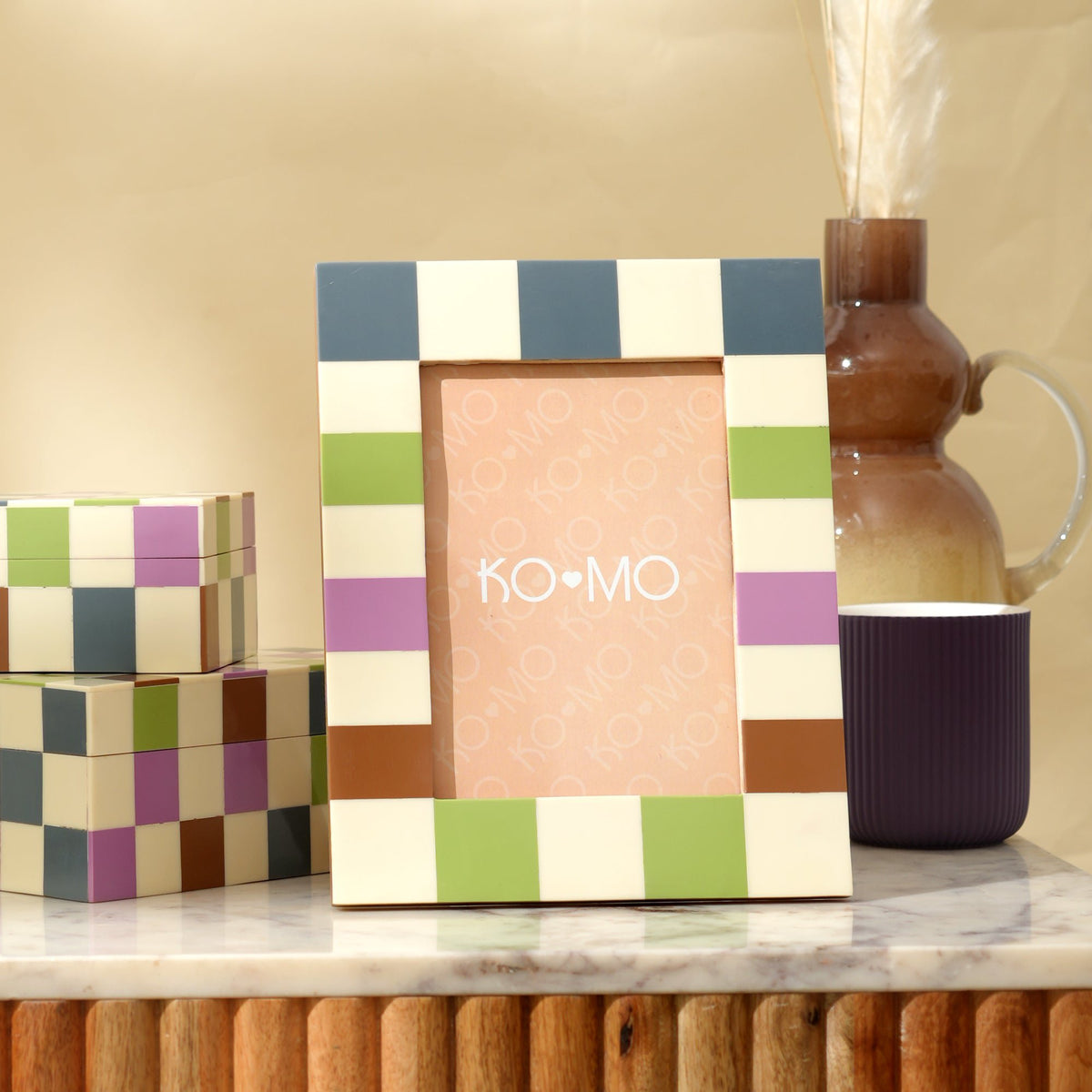 Geruite hars fotolijst 5 x 7 inch modern decor huisgeschenken