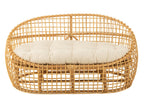 J-Line sofa Lise + kussen 2 Personen - rotan/textiel - naturel/wit