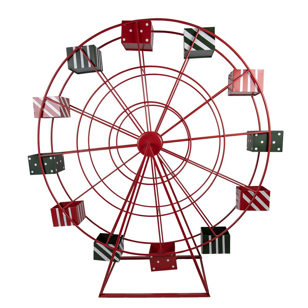 Kerstdecoratie Reuzenrad 167x59x170 cm Rood Metaal