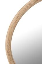 J-Line spiegel Rond - rotan/glas - naturel - medium - Ø 66.5 cm