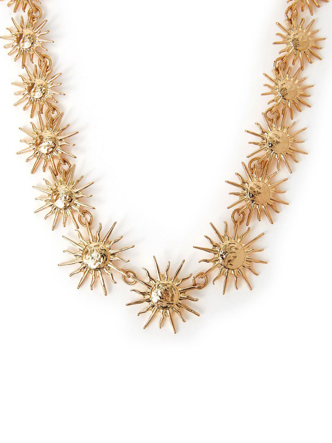 Verklaring ketting met zonnekraag – mode-sieraden – goudkleurige legering – 40 cm
