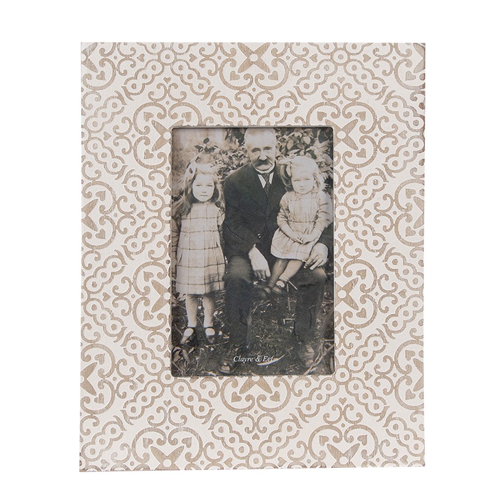 Fotolijst 10x15 cm Wit Beige Hout Fotokader