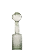 J-Line decoratie Fles Reliëf - glas - transparant/groen - S