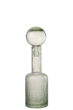 J-Line decoratie Fles Reliëf - glas - transparant/groen - S