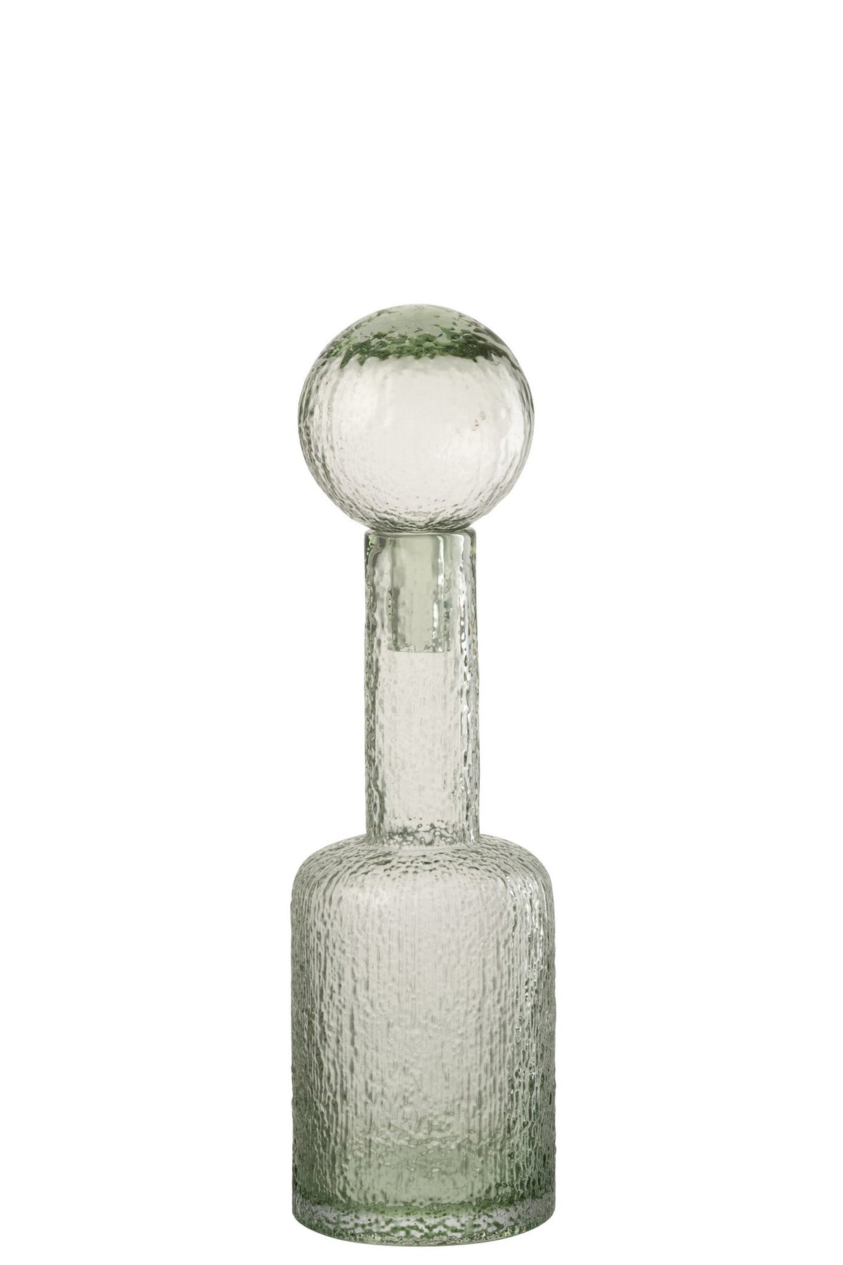 J-Line decoratie Fles Reliëf - glas - transparant/groen - S