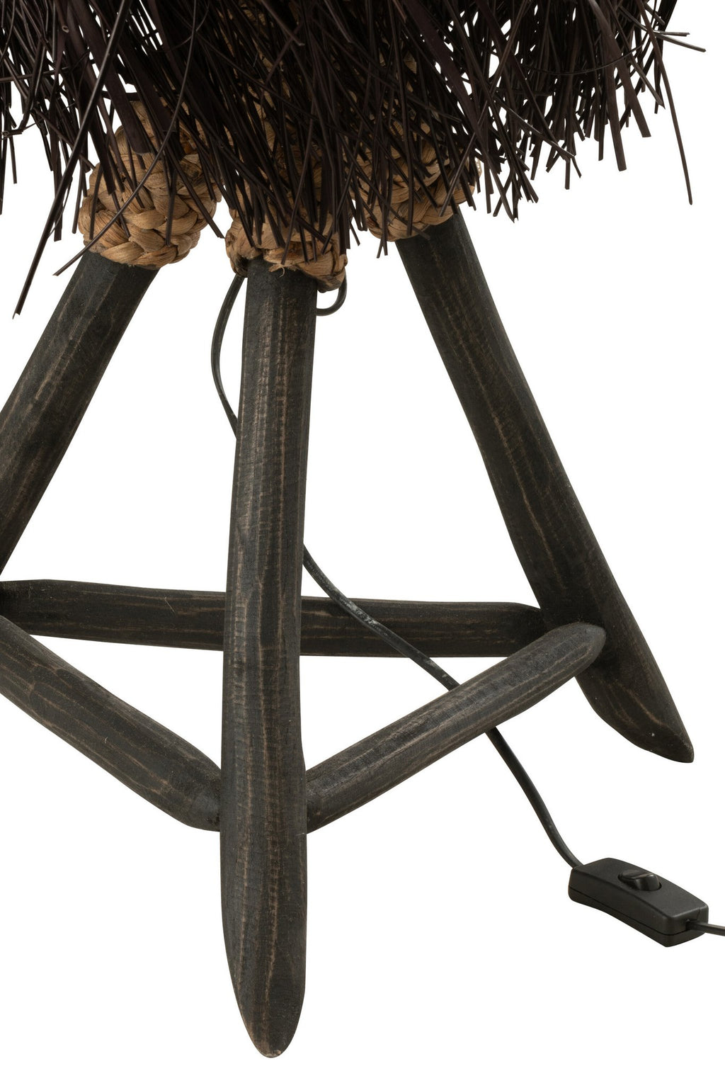 J-Line tafellamp Takken Arthur - hout - bruin - small