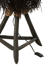 J-Line tafellamp Takken Arthur - hout - bruin - small