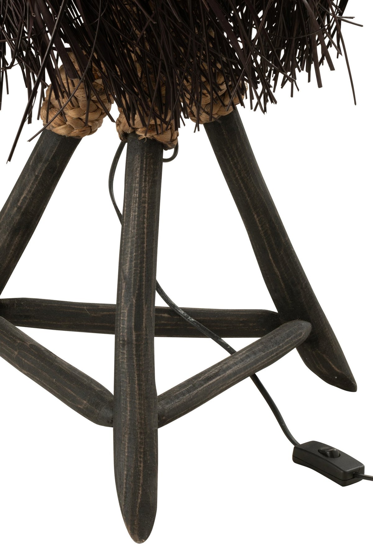 J-Line tafellamp Takken Arthur - hout - bruin - small