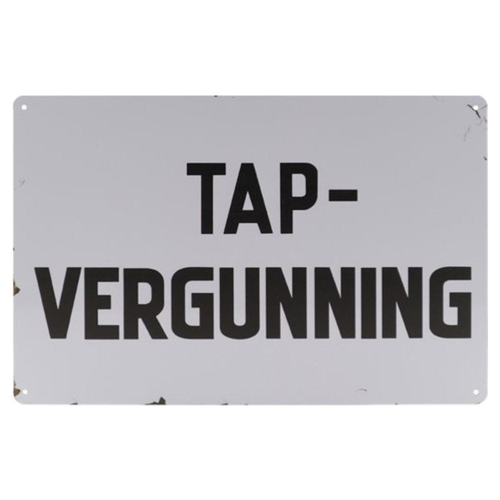 Tap vergunning Retro Wandbord 20x30