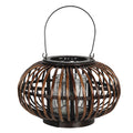 Windlicht Ø 34x21 cm Bruin Hout Kaarsenhouder