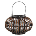 Windlicht Ø 34x21 cm Bruin Hout Kaarsenhouder
