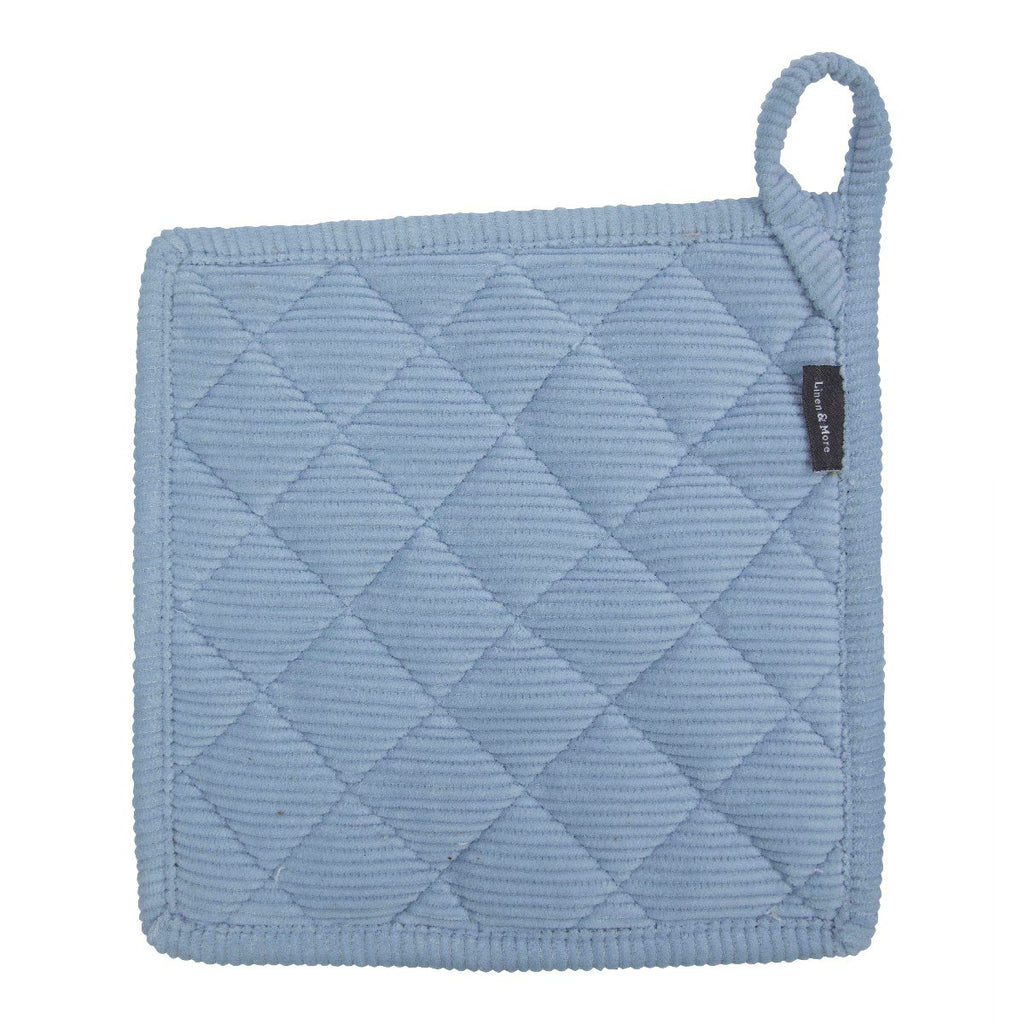 Corduroy pannenlap blauw 20x20cm