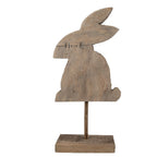 Decoratie Beeld Konijn 14x8x32 cm Bruin Hout