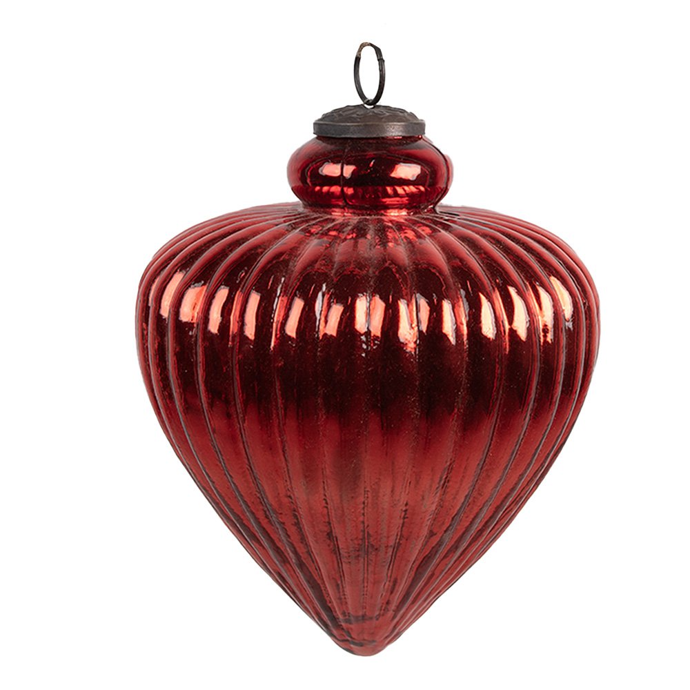 Kerstbal Ø 13x17 cm Rood Glas Kerstboomversiering