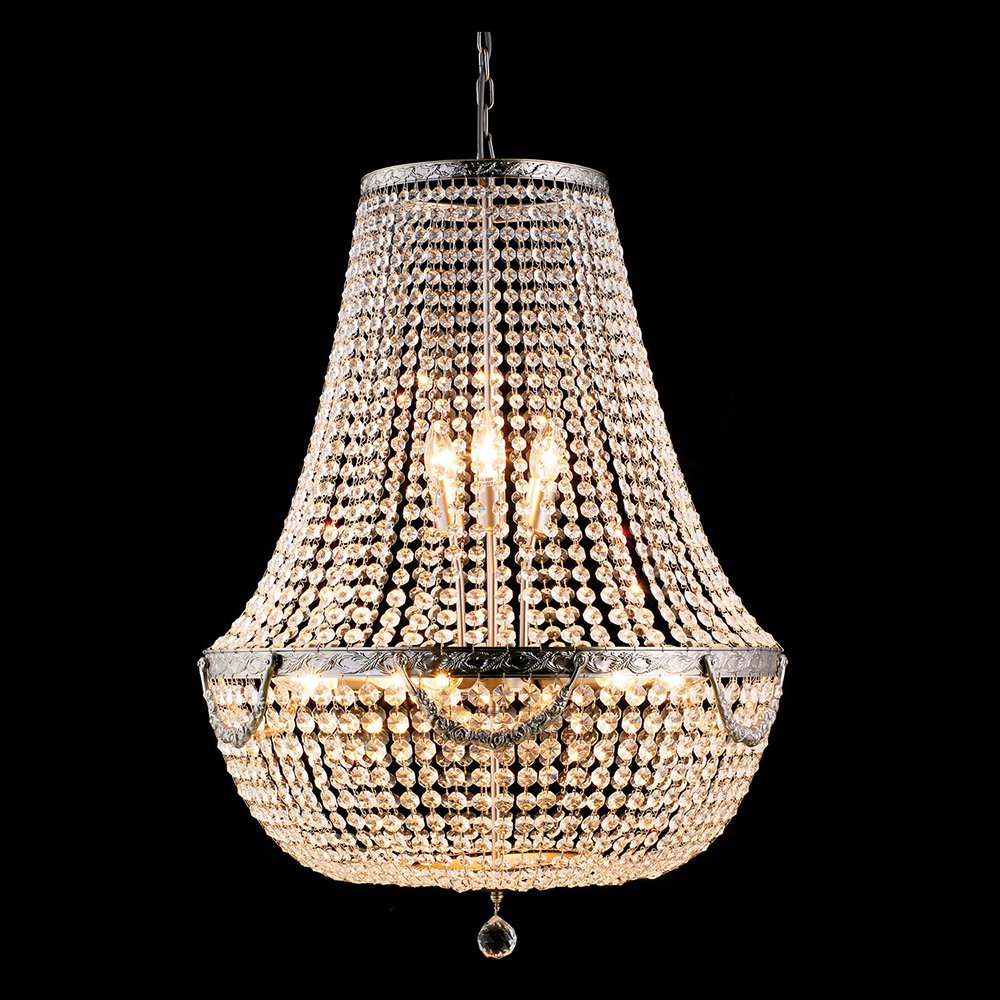 Kroonluchter Ø 60x85-200 cm Zilverkleurig IJzer Hanglamp