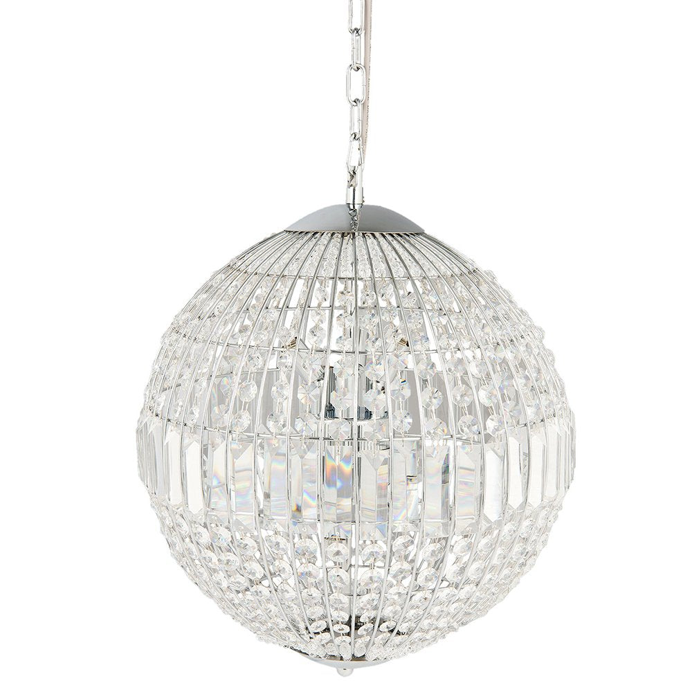 Kroonluchter Ø 40x48 cm Zilverkleurig Metaal Hanglamp