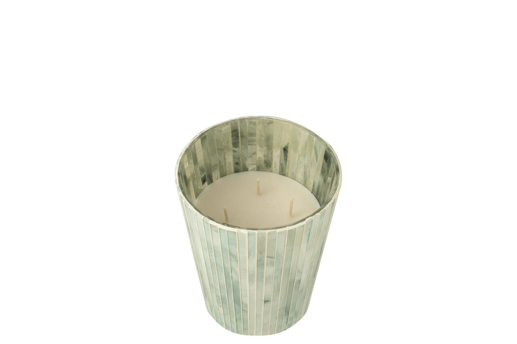J-Line geurkaars Noa - Seaside Bliss - glas - lichtblauw - large - 75U
