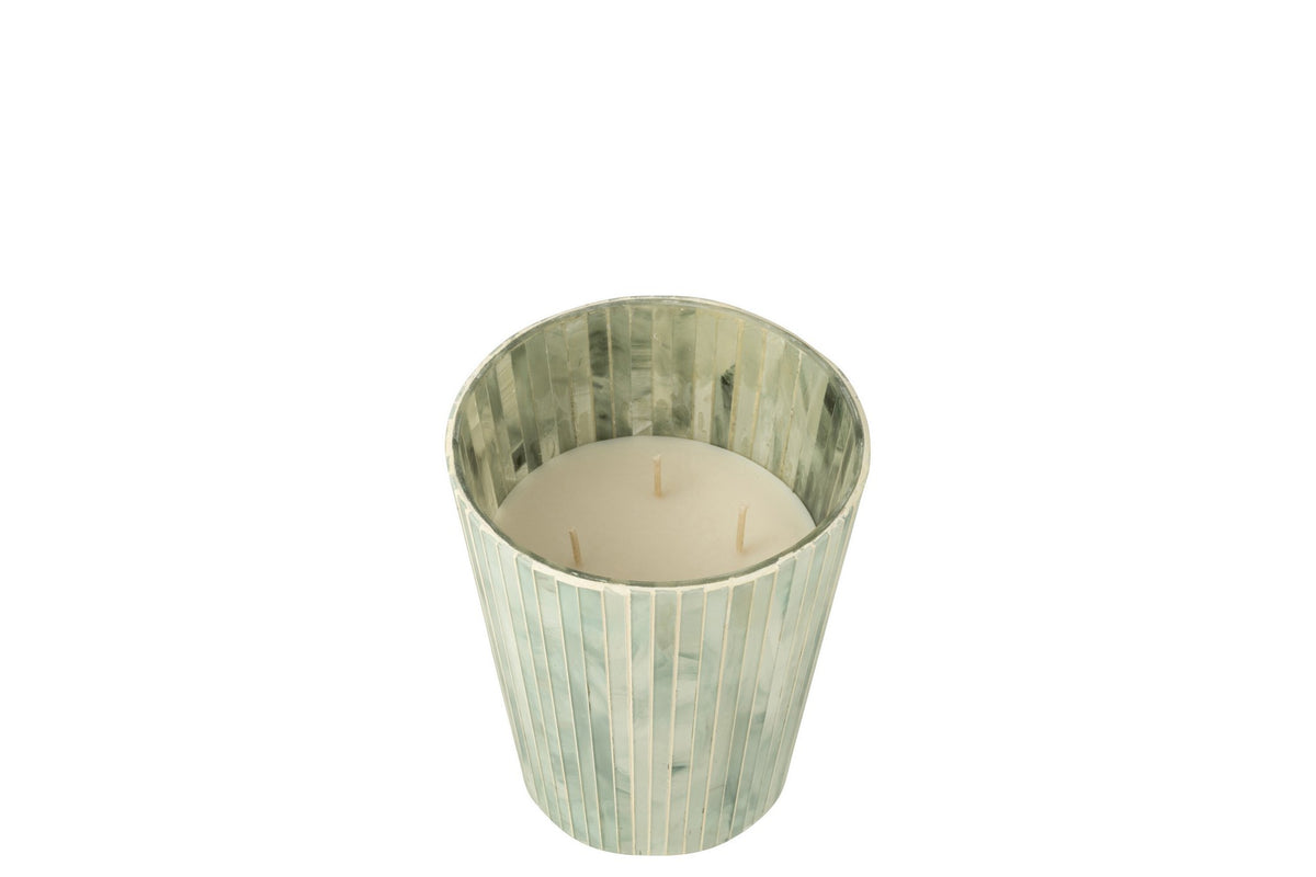 J-Line geurkaars Noa - Seaside Bliss - glas - lichtblauw - large - 75U