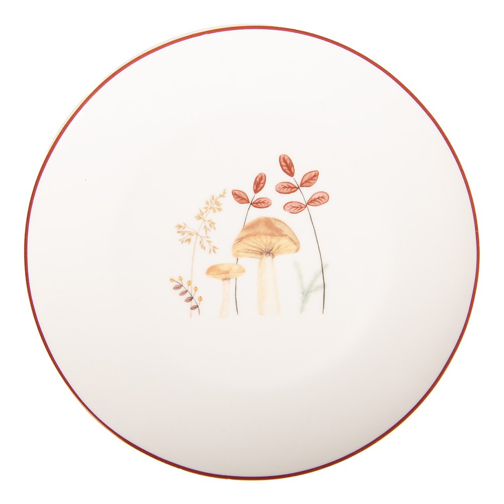 OntbijtBord Ø 20 cm beige Porselein Paddenstoelen