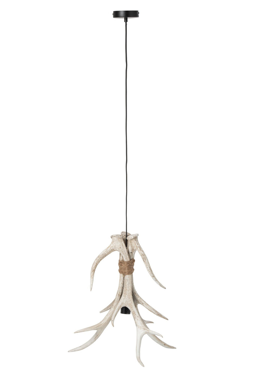 J-Line Plafondlamp met gewei - polyresin - lichtbeige - large