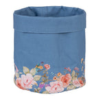 Broodmand Ø 15x16 cm Blauw Katoen Bloemen