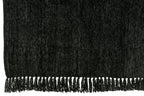 J-Line deken Chenille - polyester - zwart
