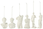 J-Line hanger romeinse beelden - polyresin - wit - doos van 6