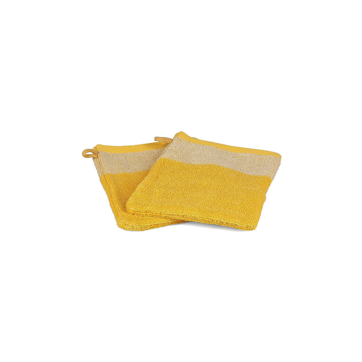 Washandschoen 15x21cm zonnig geel Pixie - Set van 2