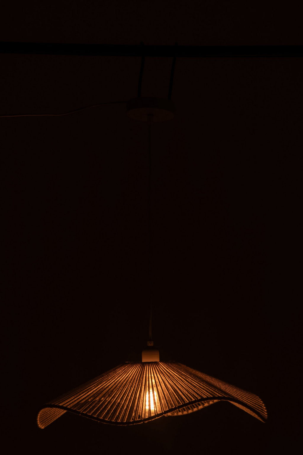 J-Line hanglamp Touw - vlas - greige - large