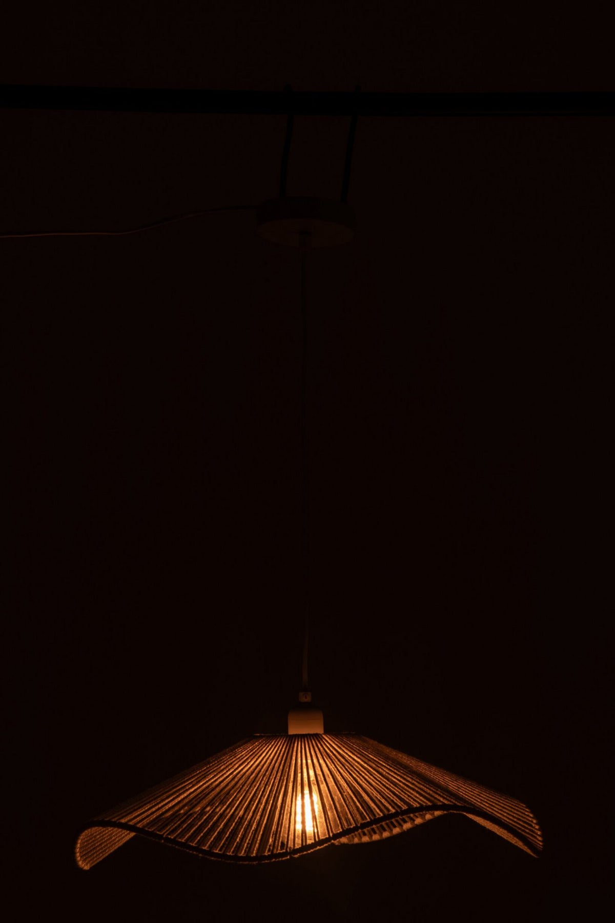 J-Line hanglamp Touw - vlas - greige - large