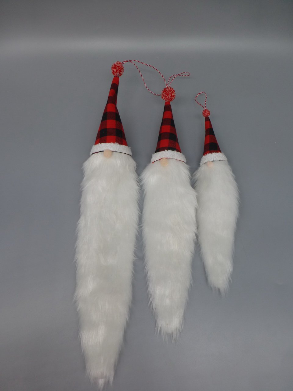 Stoffenhanger Kerstman 4st 30x6cm wit/rood