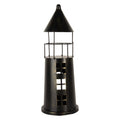 Decoratie Vuurtoren Ø 16x45 cm Zwart Metaal