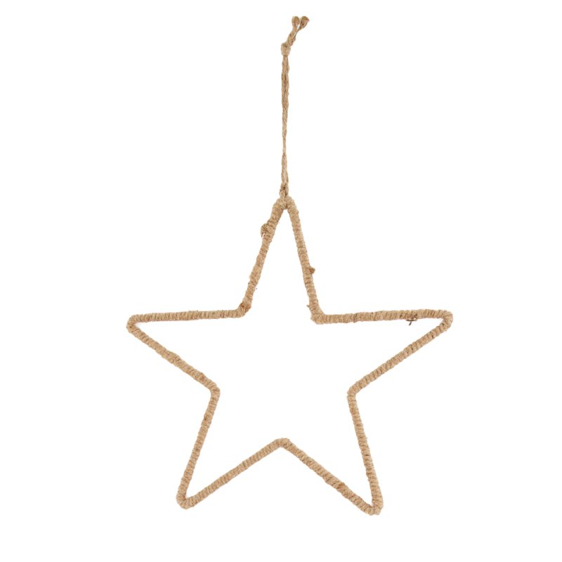 Jute hanger ster 28x28cm naturel
