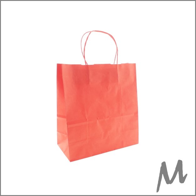 Papieren tas - Krafttas mini – Red (100 stuks)