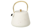 J-Line theepot - ijzer - wit/goud