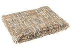 J-Line Plaid tweed - katoen - blauw/beige - 180 x 130 cm