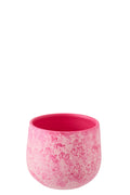 J-Line bloempot - keramiek - roze/wit - S
