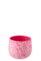 J-Line bloempot - keramiek - roze/wit - S