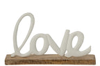 J-Line Love op voet - aluminium - wit/naturel